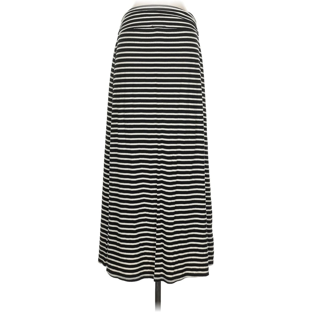 J Crew Factory Striped Black White Maxi Skirt Long High Rise Casual